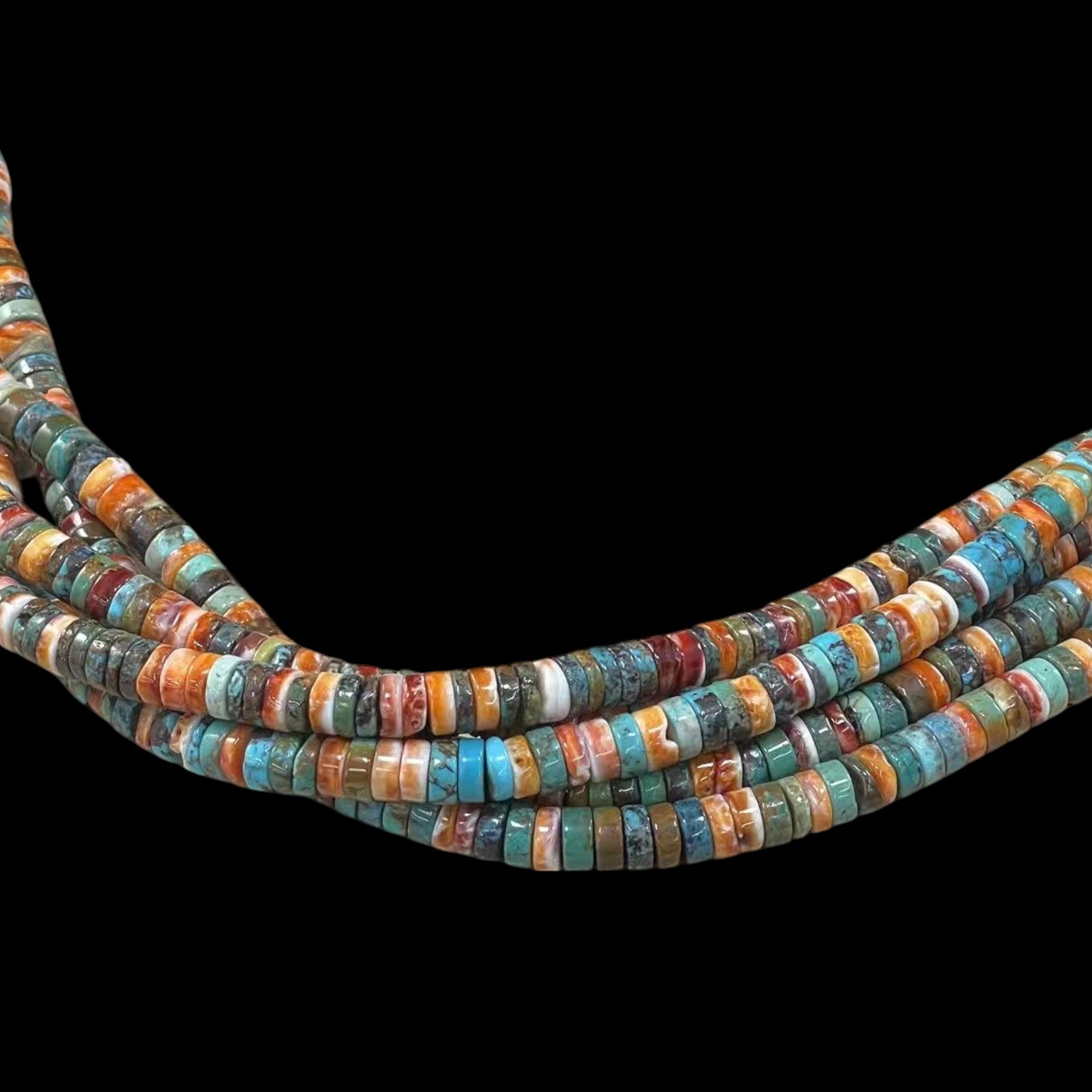 Turquoise & Spiny Oyster, Heishi Disk Shape 6mm 8mm