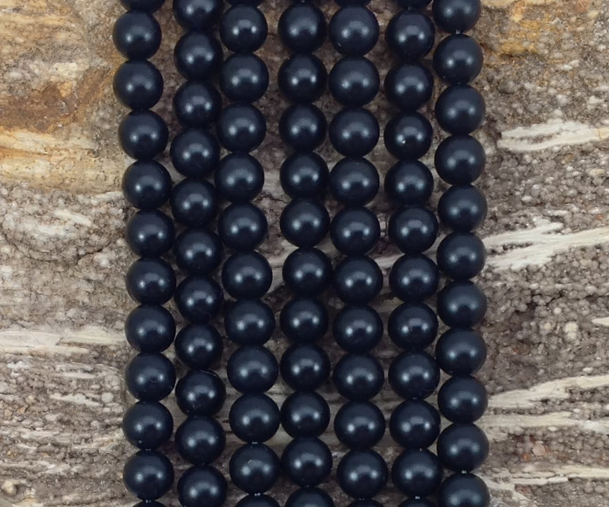 Onyx aka Black Agate Matte Round